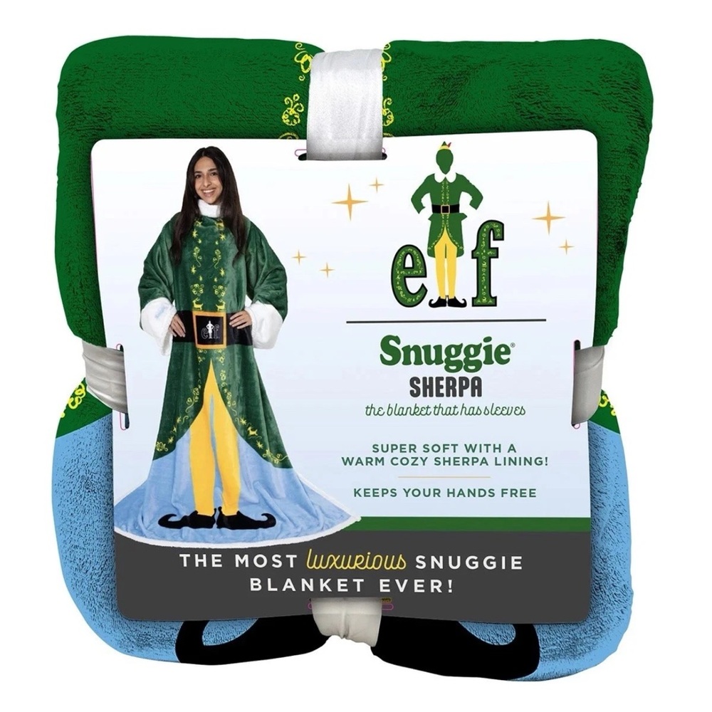 As Seen On TV Elf Snuggie Sherpa Blanket - Green and Blue